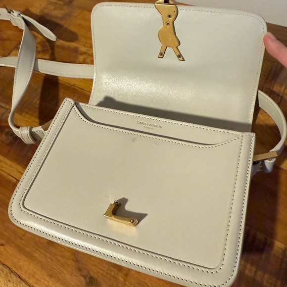 Yves Saint Laurent Cream White Solferino Small Satchel Box Leather - Picture 9 of 12
